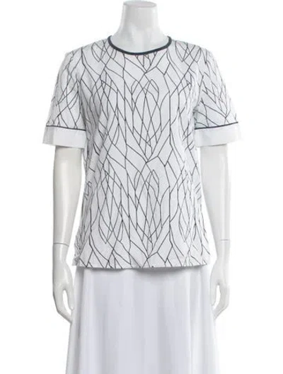 Pre-owned Maiyet Printed Crew Neck Top In White