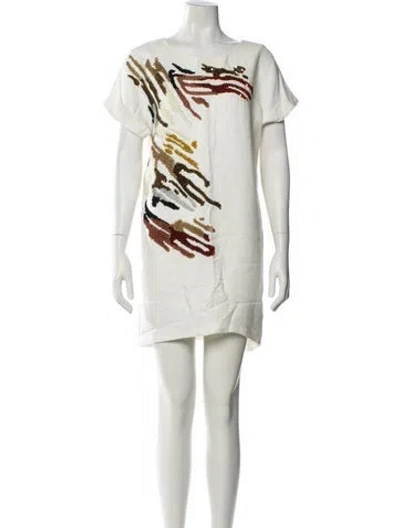 Pre-owned Maiyet Printed Mini Dress In White