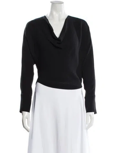 Pre-owned Maiyet Silk Cowl Neck Blouse In Gray