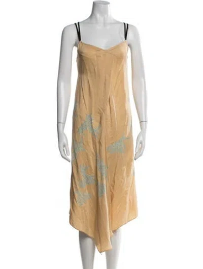 Pre-owned Maiyet Silk Midi Length Dress In Neutral