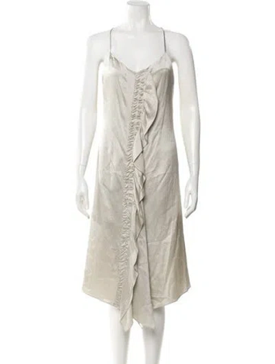 Pre-owned Maiyet Silk Midi Length Dress W/ Tags In Neutral