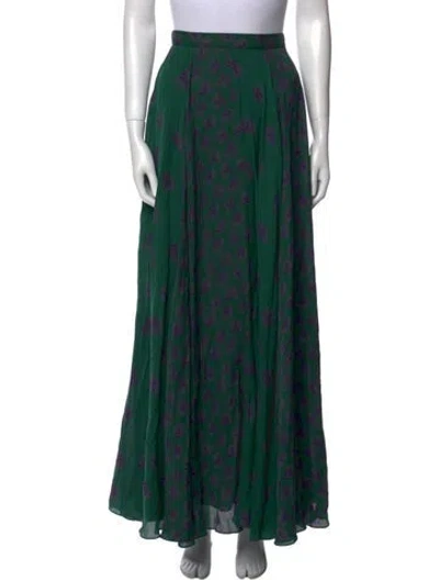 Pre-owned Maiyet Silk Midi Length Skirt In Green