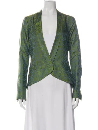 Pre-owned Maiyet Silk Patterned Jacket In Green