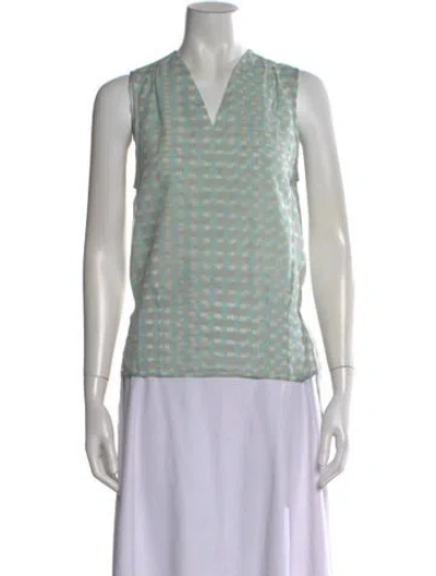 Pre-owned Maiyet Silk Printed Blouse W/ Tags In Green