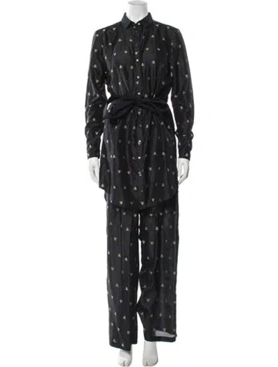 Pre-owned Maiyet Silk Printed Pant Set In Gray