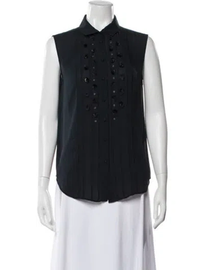 Pre-owned Maiyet Silk Sleeveless Blouse In Blue