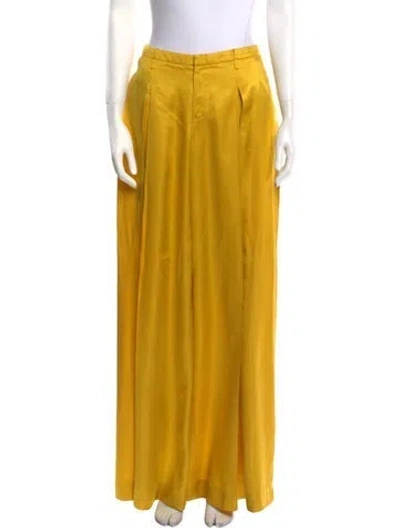 Pre-owned Maiyet Silk Wide Leg Pants In Yellow