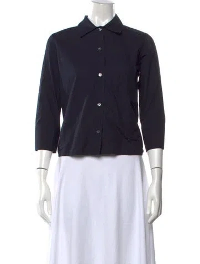 Pre-owned Maiyet Three-quarter Sleeve Button-up Top W/ Tags In Blue