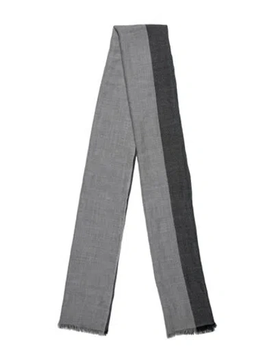 Pre-owned Maiyet Wool Colorblock Pattern Scarf In Grey