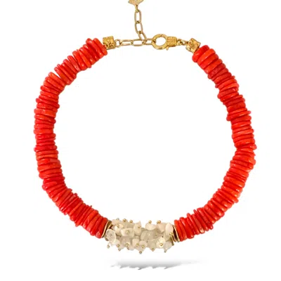 Majalis Jewelry Women's Coral Red Necklace