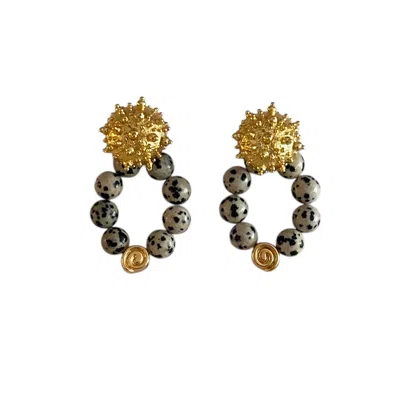 Majalis Jewelry Women's Grey / Gold Emma Gold Natural Earring In Multi