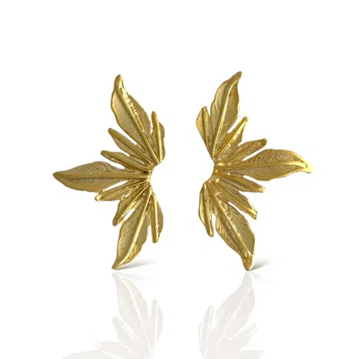 Majalis Jewelry Women's Sophia Gold Plated Leaf Earring