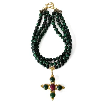 Majalis Jewelry Women's Viola Green Natural Stone Necklace