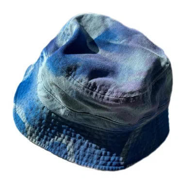 Majder Women's Blue Hand Painted Bucket Hat Abstract Art
