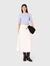 Maje Wool Short Sleeve Sweater In White