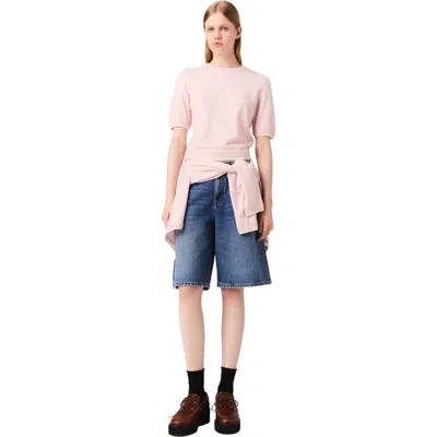 MAJE MAJE 100% WOOL SHORT-SLEEVE SWEATER