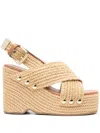 Maje 110mm Woven Sandals In Neutrals