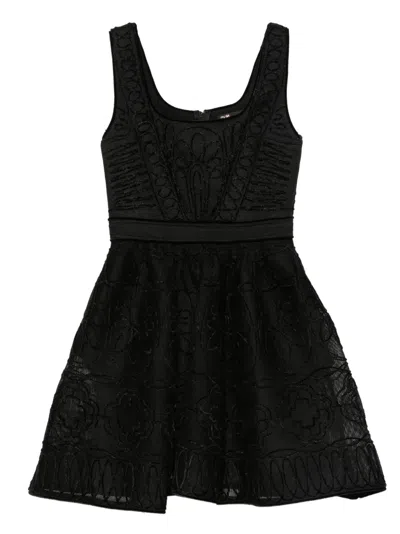 Maje Floral Mini Dress In Black