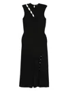 Maje Womens Black Ribbed Cut-out Stretch-knit Maxi Dress In Black