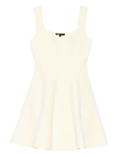 Maje Square-neck Mini Dress In Neutral