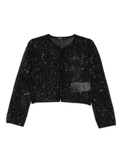 Maje Sequin Cardigan In Black
