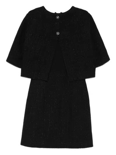 Maje Buttoned Mini Dress In Black