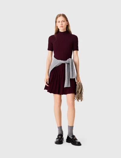 Maje High-neck Short Skater Dress