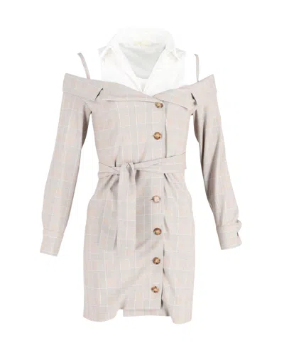 Maje 2-in-1 Blazer Dress In Beige Polyester