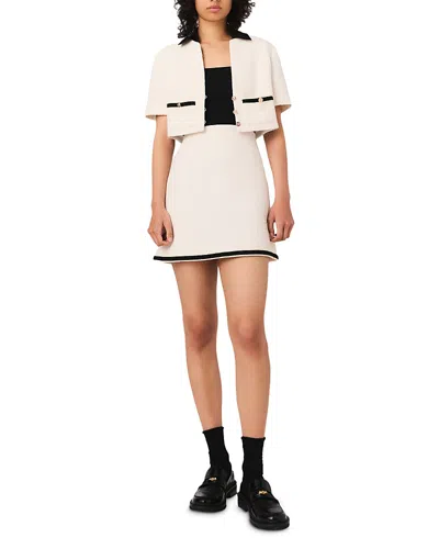 Maje 2-in-1 Lurex Tweed Dress And Jacket In White