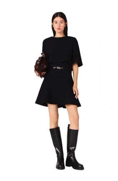 Maje 2-in-1 Tweed-effect Dress In Black