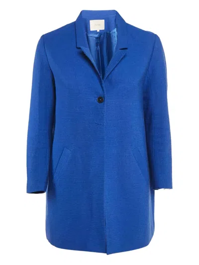 Pre-owned Maje 2024 Single-breasted Coat In Blue