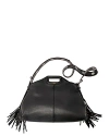 Maje Womens Black Miss M Micro Leather Bag In Black