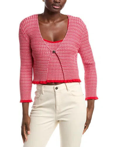 Maje 2-in-1 Clasp Front Sweater In Black