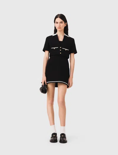 Maje 2-in-1 Tweed Dress In Black
