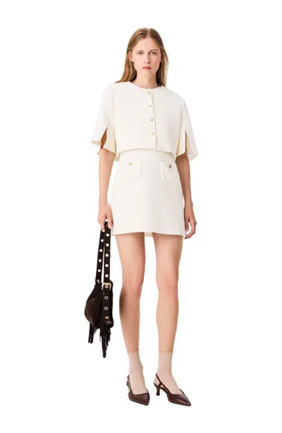 Maje 2-in-1 Tweed Dress In Neutral