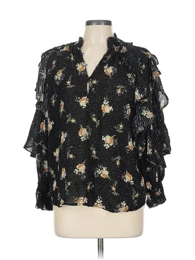 Pre-owned Maje 3/4 Sleeve Blouse In Black