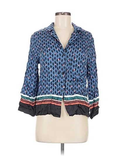 Pre-owned Maje 3/4 Sleeve Blouse In Blue