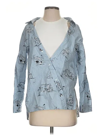 Pre-owned Maje 3/4 Sleeve Blouse In Blue