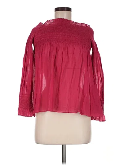 Pre-owned Maje 3/4 Sleeve Blouse In Burgundy
