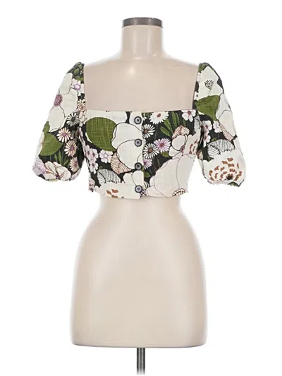 Pre-owned Maje 3/4 Sleeve Blouse In Ivory