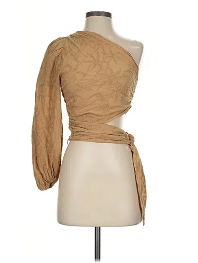 Pre-owned Maje 3/4 Sleeve Blouse In Tan
