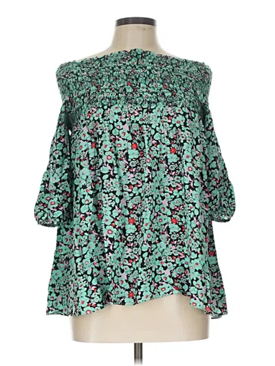 Pre-owned Maje 3/4 Sleeve Blouse In Teal