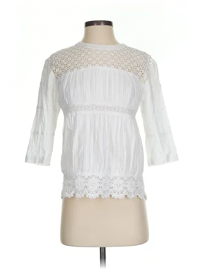 Pre-owned Maje 3/4 Sleeve Blouse In White