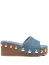 Maje 65mm Denim Sandals In Blue