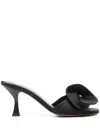Maje Textile Mules With Satin Flower In Black