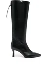 Maje 70mm Leather Boots In Black