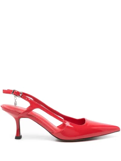 Maje Slingback-pumps Aus Lackleder 70mm In Rot