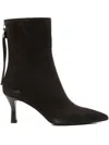 Maje 70mm Pointed-toe Zip-up Boots In Brown