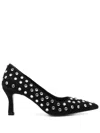 Maje Rhinestone Pumps With Pointed Toes In Black