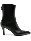 Maje 75mm Leather Ankle Boots In Black